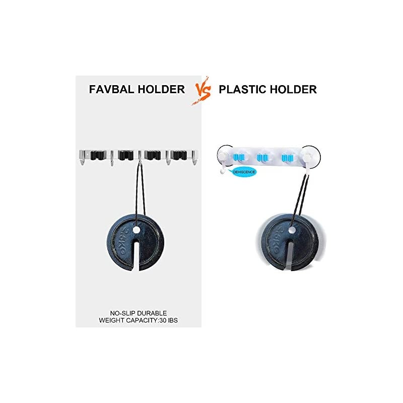 Garage Storage Stainless Steel Mop Broom Holder Wall Mount Heavy Duty Tools Hanger with 4 Racks 5 Hooks for Kitchen Bathroom Closet Garage Office Garden