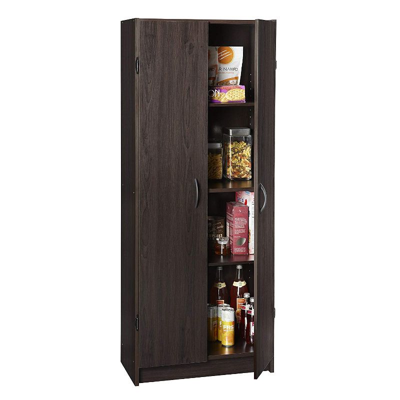 ClosetMaid 1556 Sturdy Wooden Pantry Cabinet with Fixed and Adjustable Shelves for Added Storage, Espresso