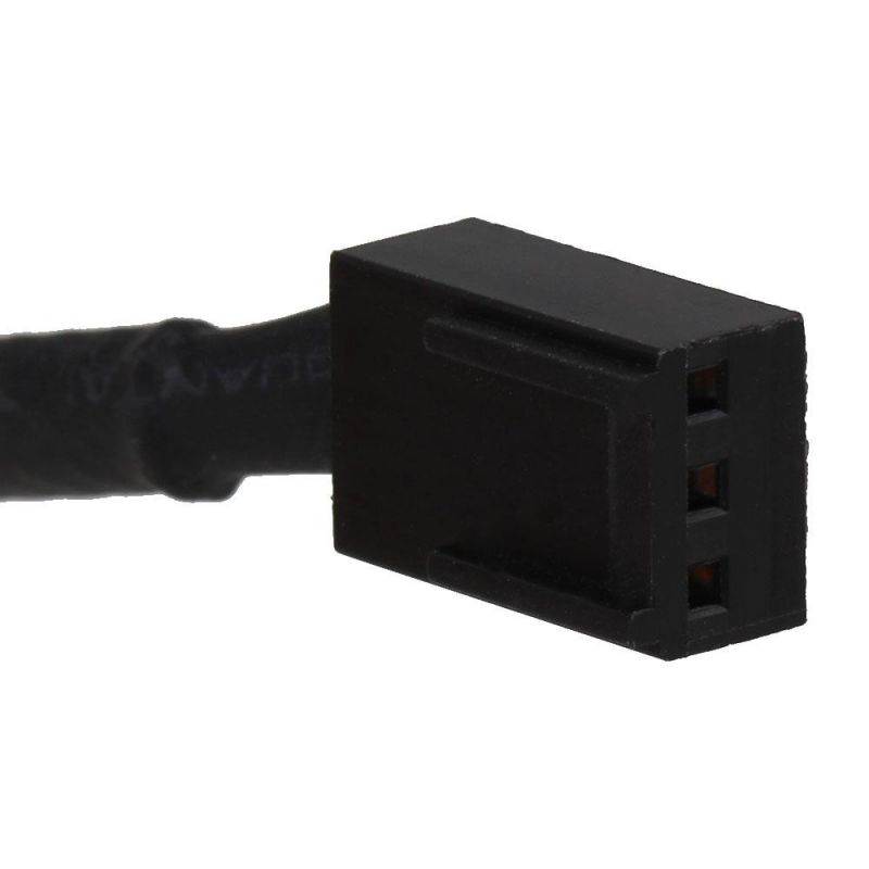 2PCS 3 Pin Connectors Computer PC Case Cooler Fan Extension Cable Black Sleeved