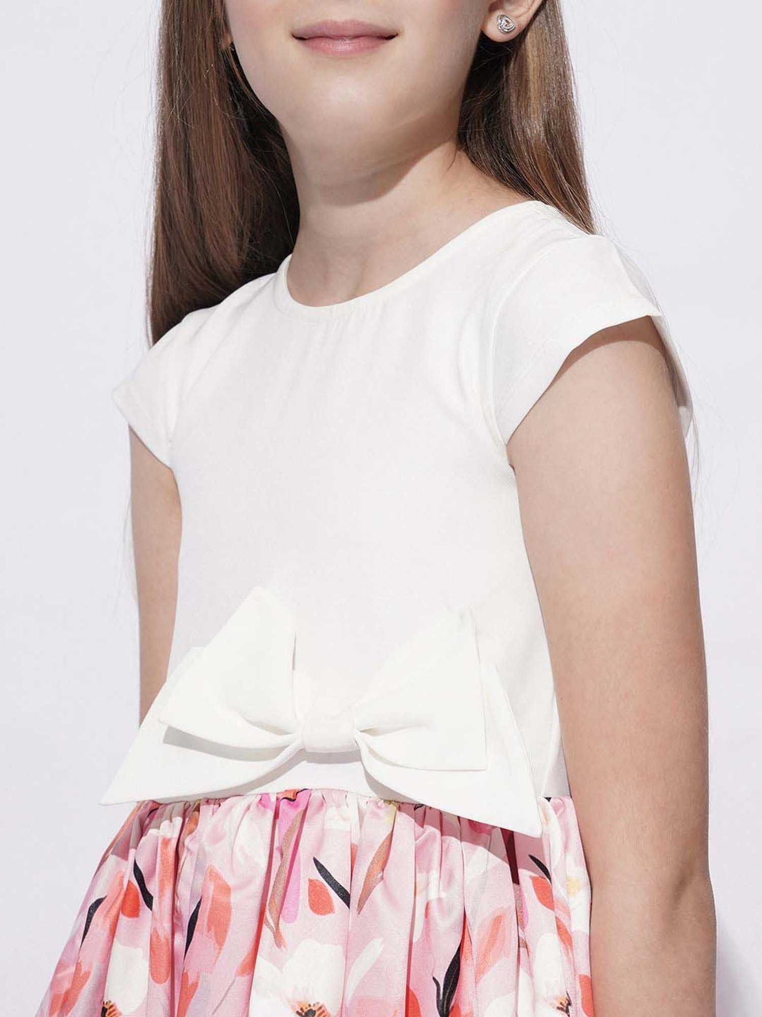 Vero Moda Girls White Floral Dress