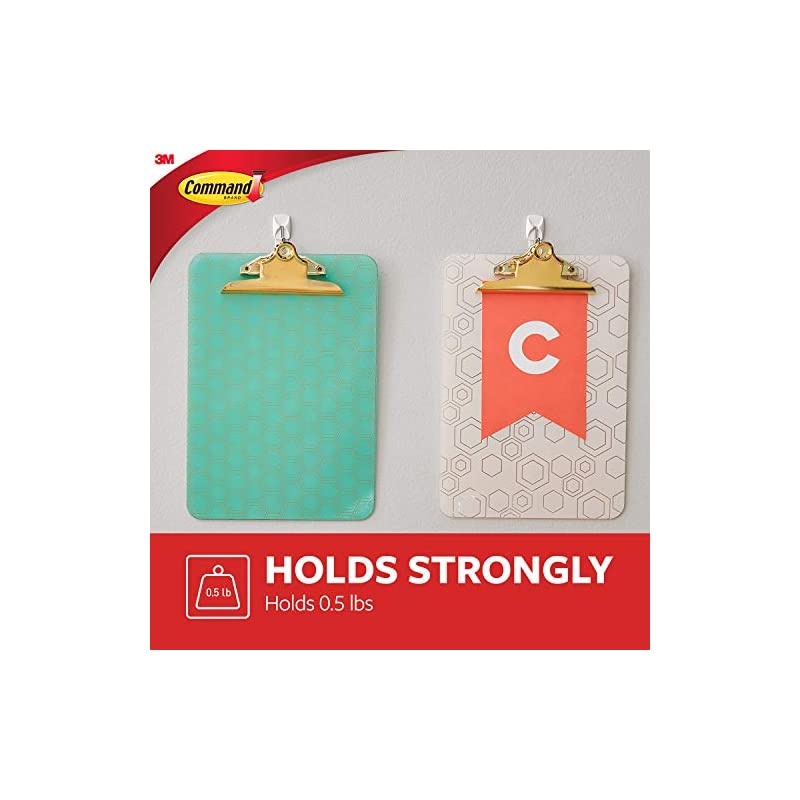 Small Wire Hooks Mega Pack, White, 28-Hooks, 32-Strips, Organize Damage-Free