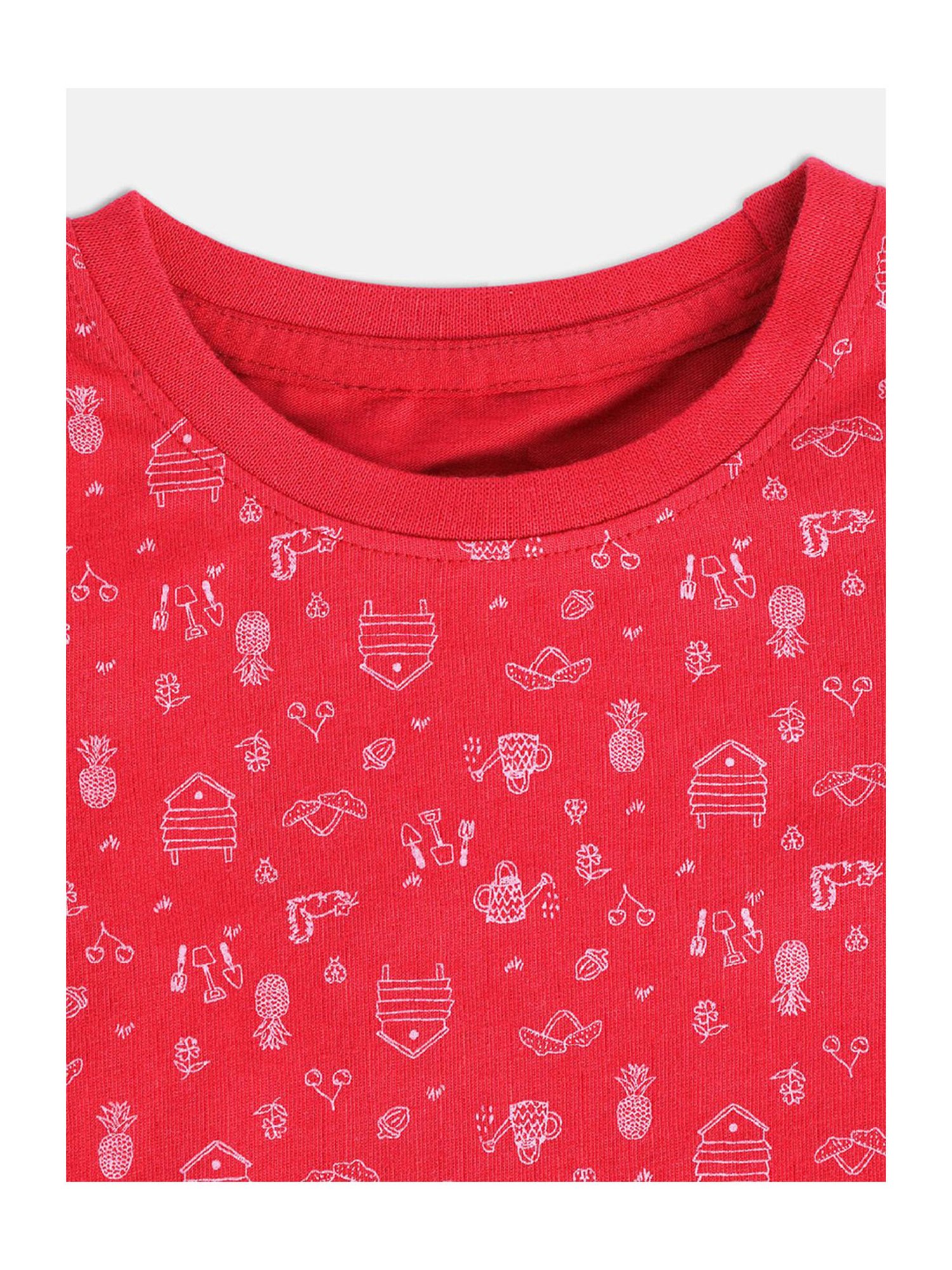 MINIKLUB Kids Red Graphic Print Top with Pants