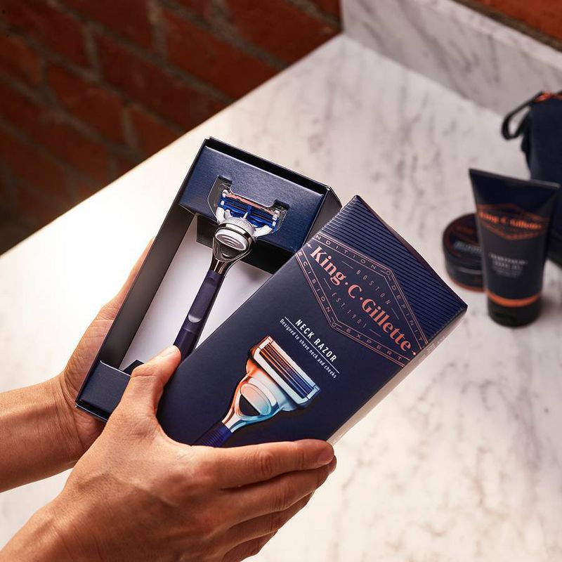 King C. Gillette Men's Neck Razor + 2 Blade Refills