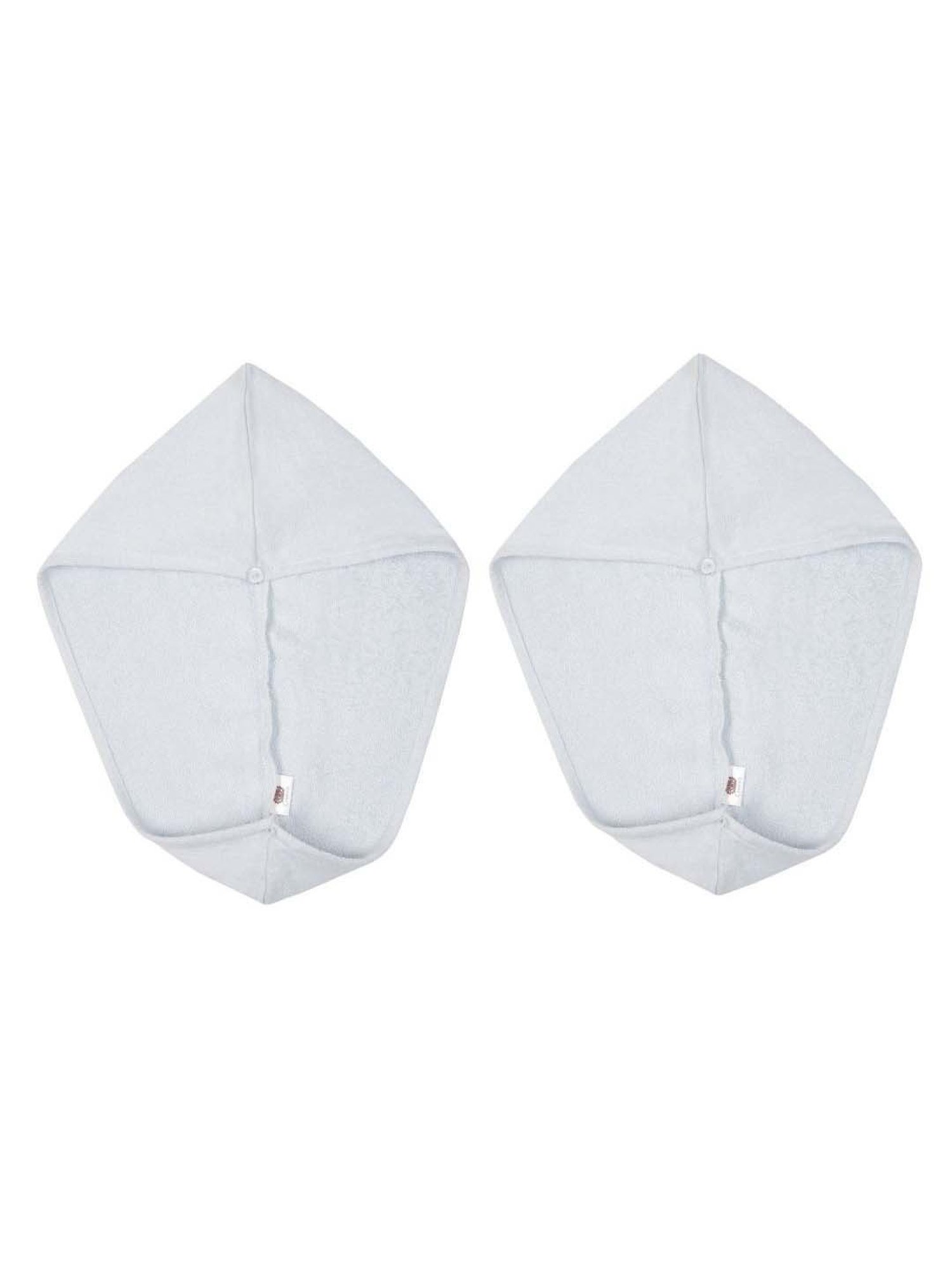 Creeva Luxury Silver Grey Cotton 380 GSM Hair Wrap - Set of 2