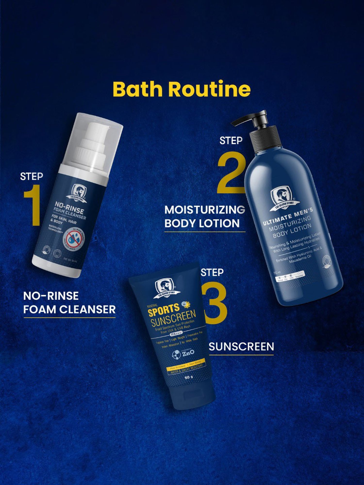 The Beard Story No-Rinse Foam Cleanser for Skin, Hair & Body - 50 ml