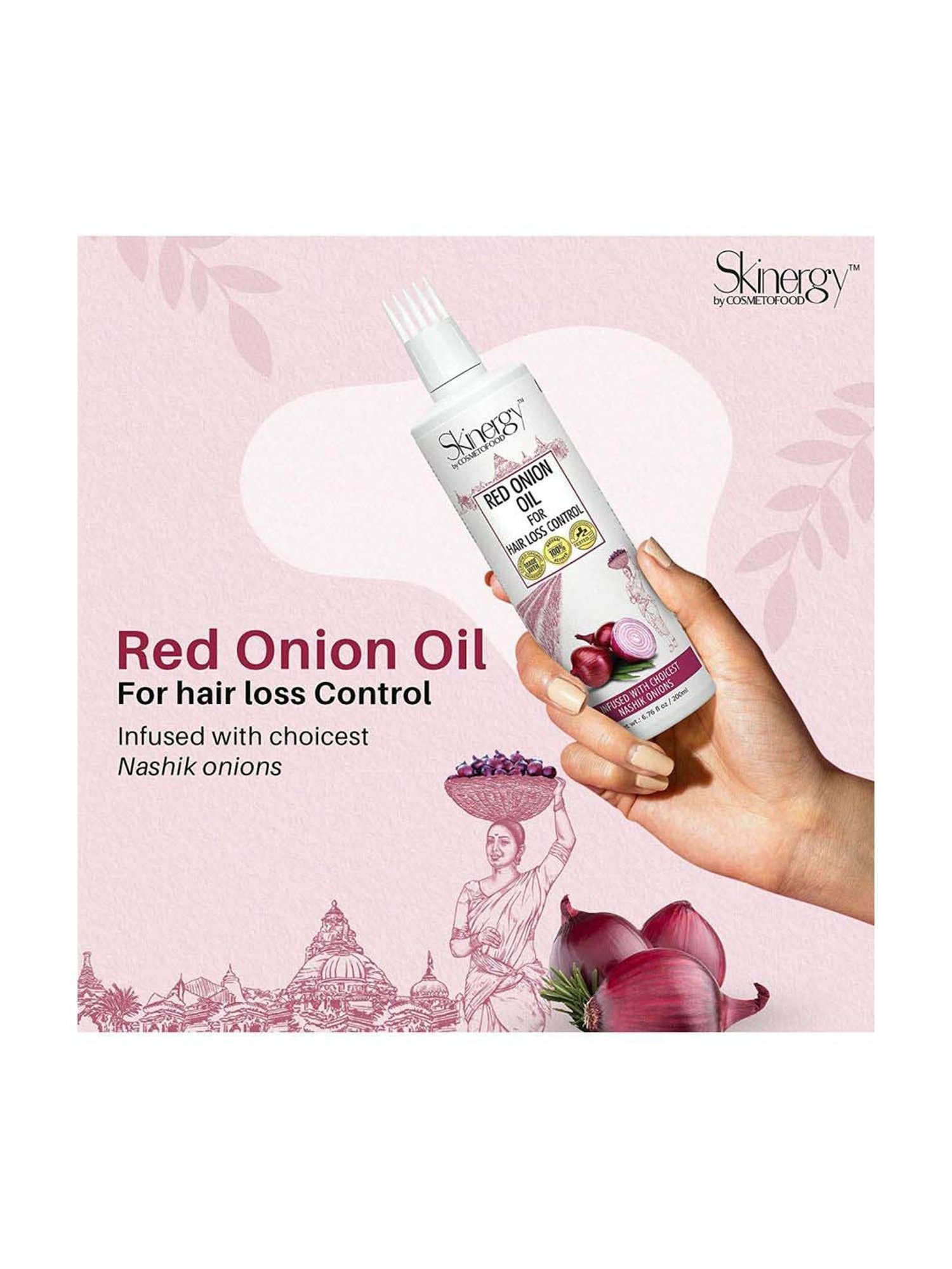 Cosmetofood Skinergy by Cosmetofood Nashik Red Onion Oil- For Hair-Loss Control - 200 ml