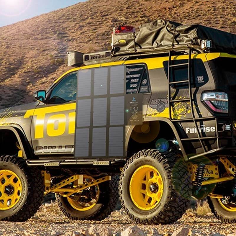 SunPower Solar Panel,  63W Portable Solar Charger for Camping (Dual 5V USB+19V DC Output+USB-C), Foldable Waterproof Solar Charger for Power Station, Phone, Tablet, iPad, 12V Boat/RV Battery