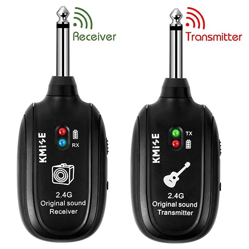 24GHZ Wireless Guitar System Builtin Rechargeable Lithium Battery Digital Transmitter Receiver for Electric Guitar Bass