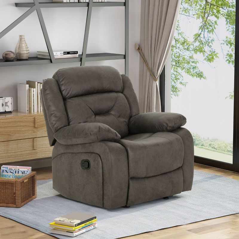 Horatius Traditional Microfiber Glider Overstuffed Recliner Slate - Christopher Knight Home