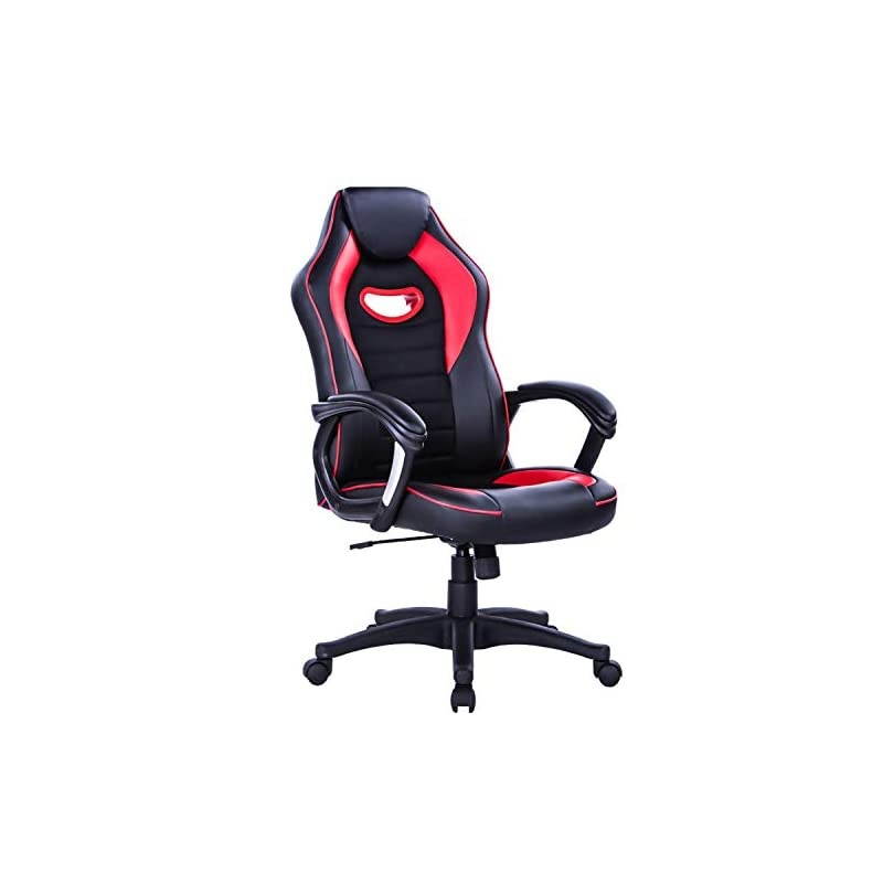 Gaming Chair Racing Recliner Ergonomic Office Chair Racing Task Swivel Executive Computer Chair Headrest and Lumbar Support, Red