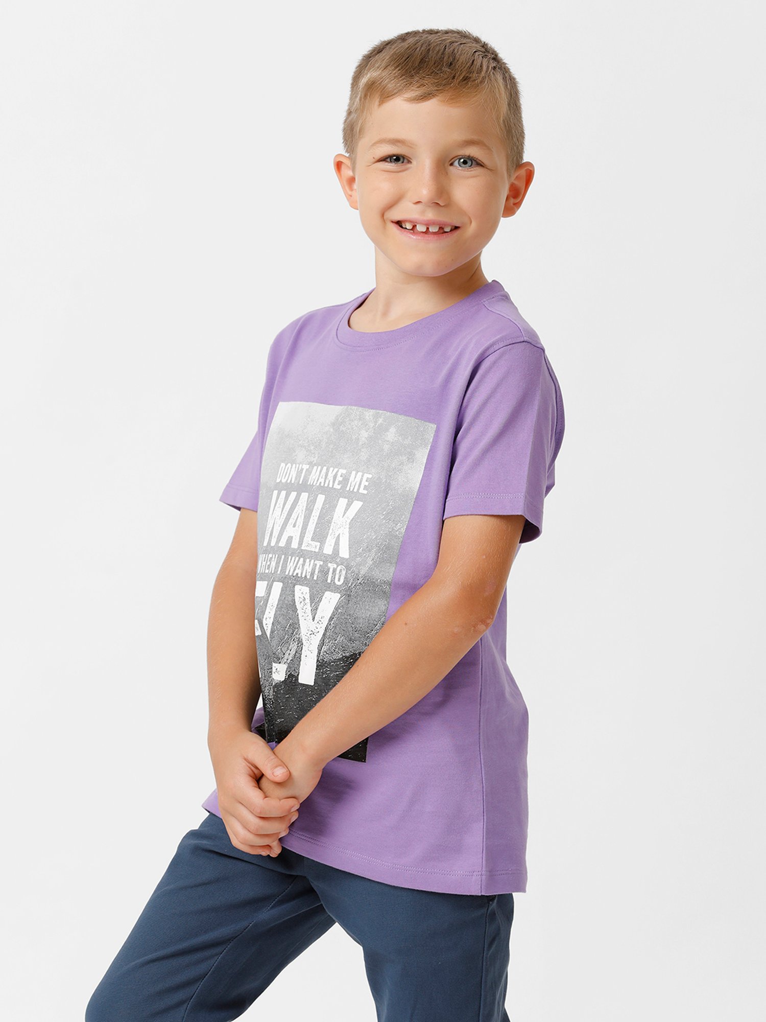 Kate & Oscar Boys Purple Printed T-Shirt