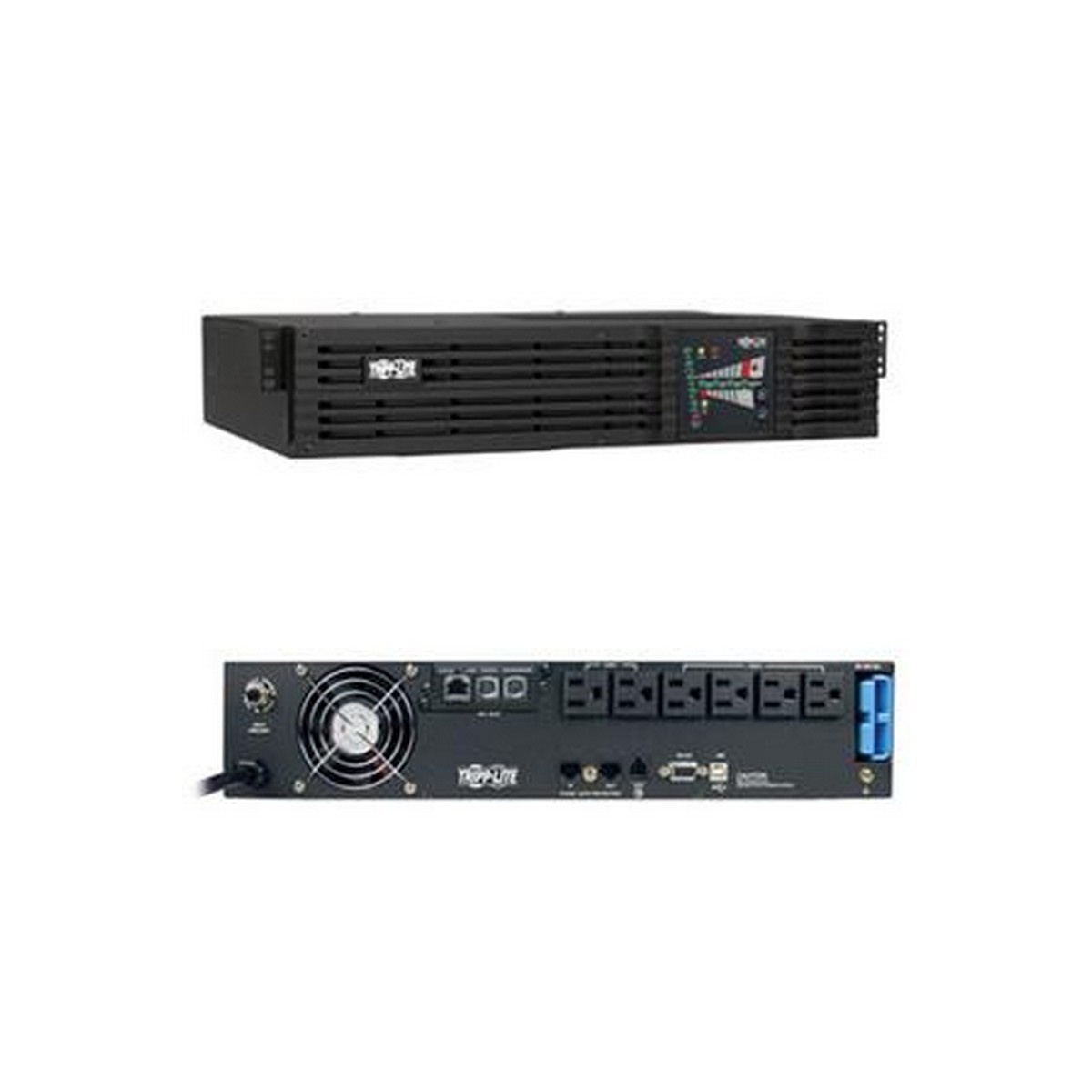 PR1000LCDRT2U Smart App Sinewave UPS System, 1000VA/900W, 8 Outlets, AVR, 2U Rack/Tower Black