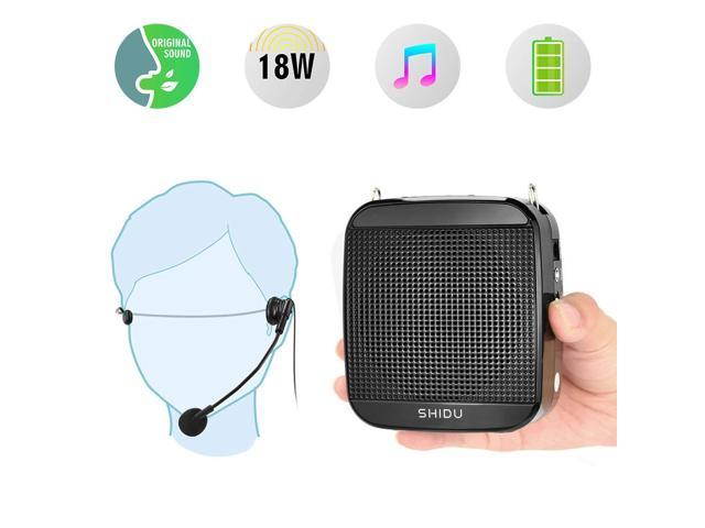 Portable Voice Amplifier SHIDU 18W Personal Wired Microphone Headset and Speaker Mini Waistband Pa System for Teachers Coaches Elderly Singing Classroom Tours Fitness Instructors Kids