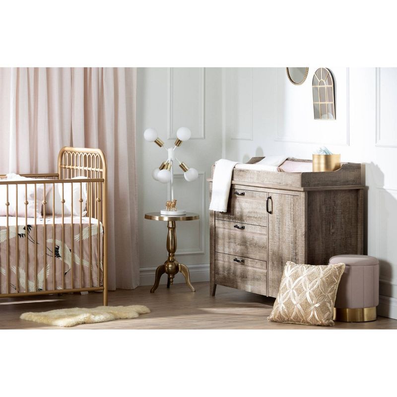 Hankel Changing Table - Pure White and Weathered Oak - South Shore