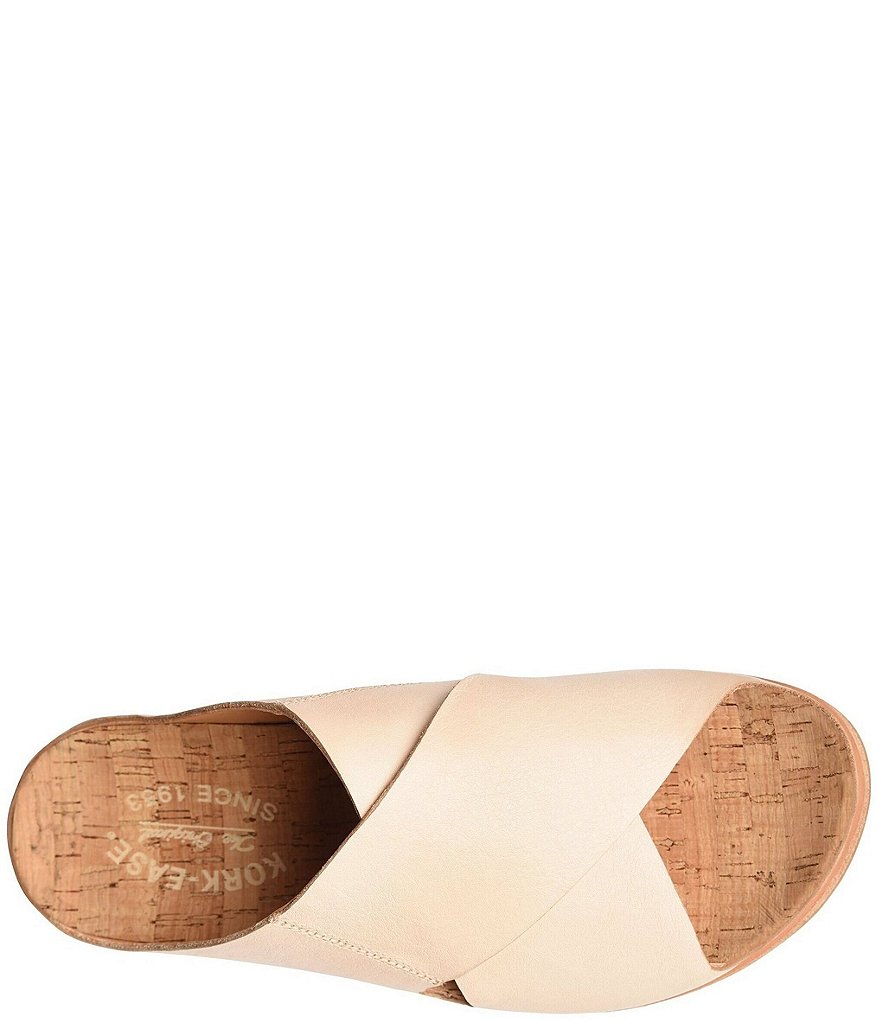 Kork-Ease Tutsi Cross Band Leather Slide Sandals