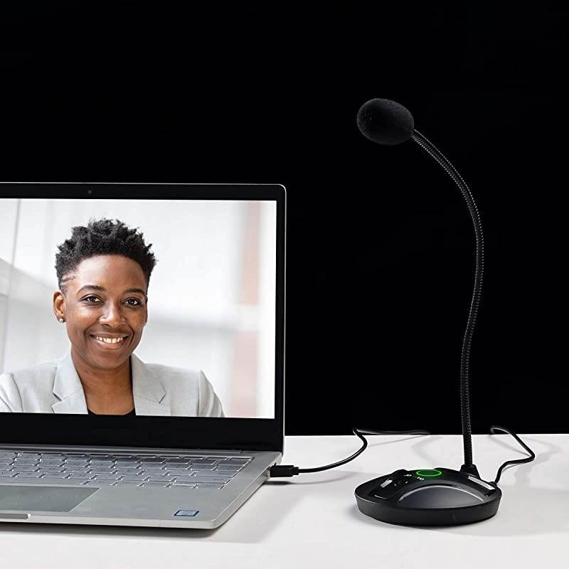 for Computer Gaming Mic JV605 with Mute Button Compatible with Desktop PC Laptop Mac PS4 Play amp Plug USB Cardioid Gooseneck Mic Recording for Skype Streaming YouTube Game Podcast