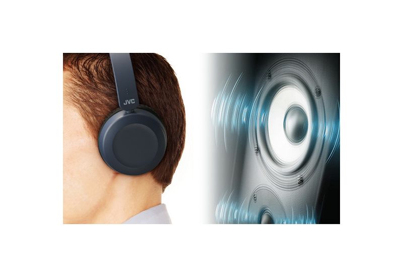 JVC Foldable Wireless On-ear Headphones - Stereo - Wireless - Bluetooth - 32.8 ft - 32 Ohm - 20 Hz - 20 kHz - Earbud - Binaural - In-ear - Slate Blue