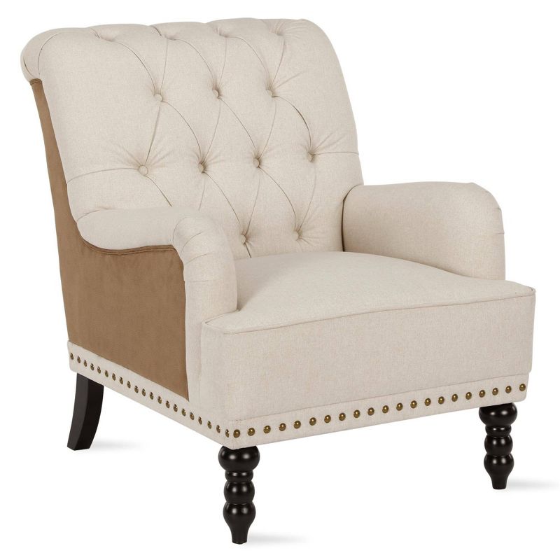 Trent Charles of London Arm Two-Tone Chair Beige/Brown - Dorel Living