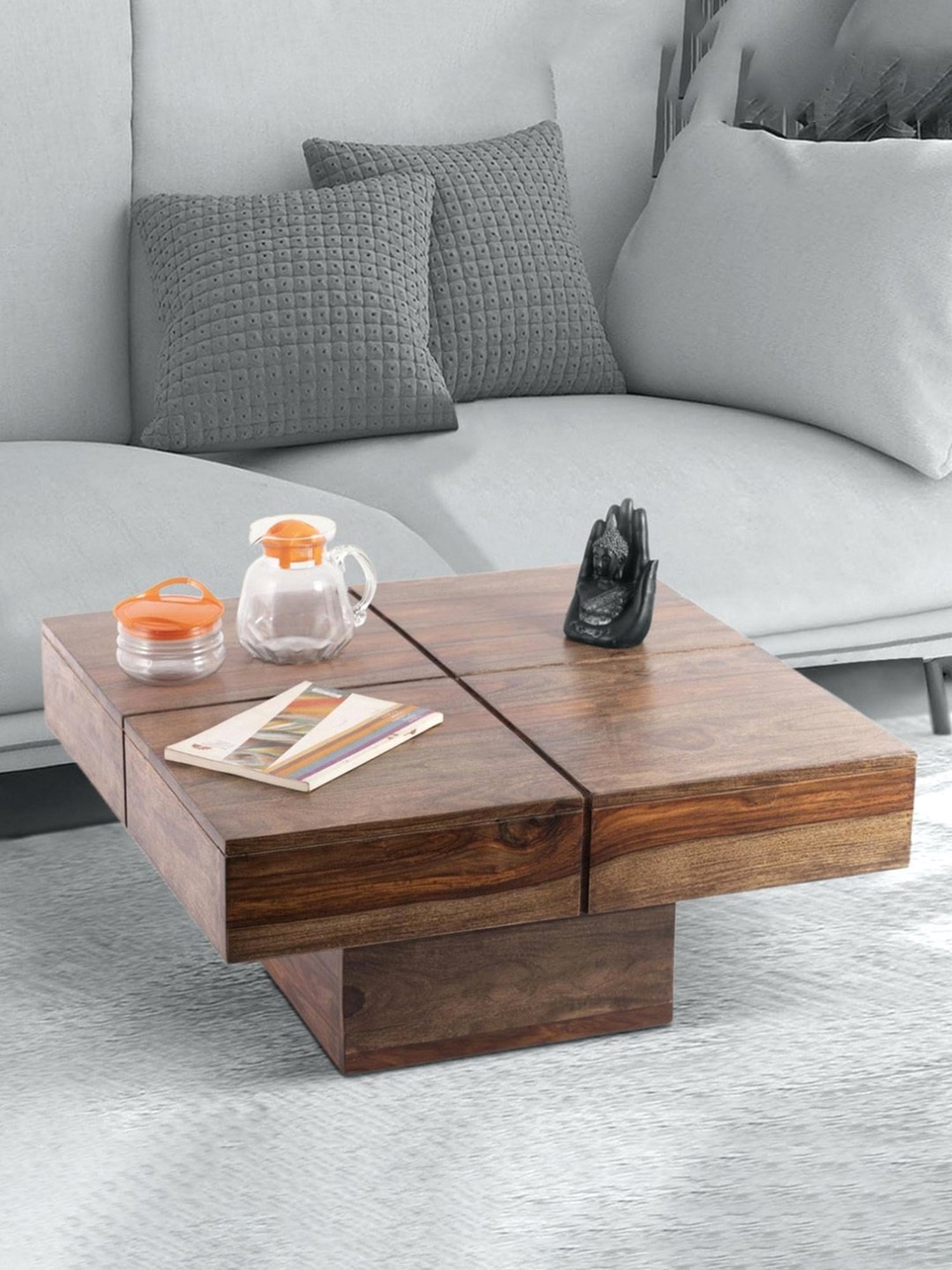 Glass Oval Living Room Metal Coffee Table - Saracina Home