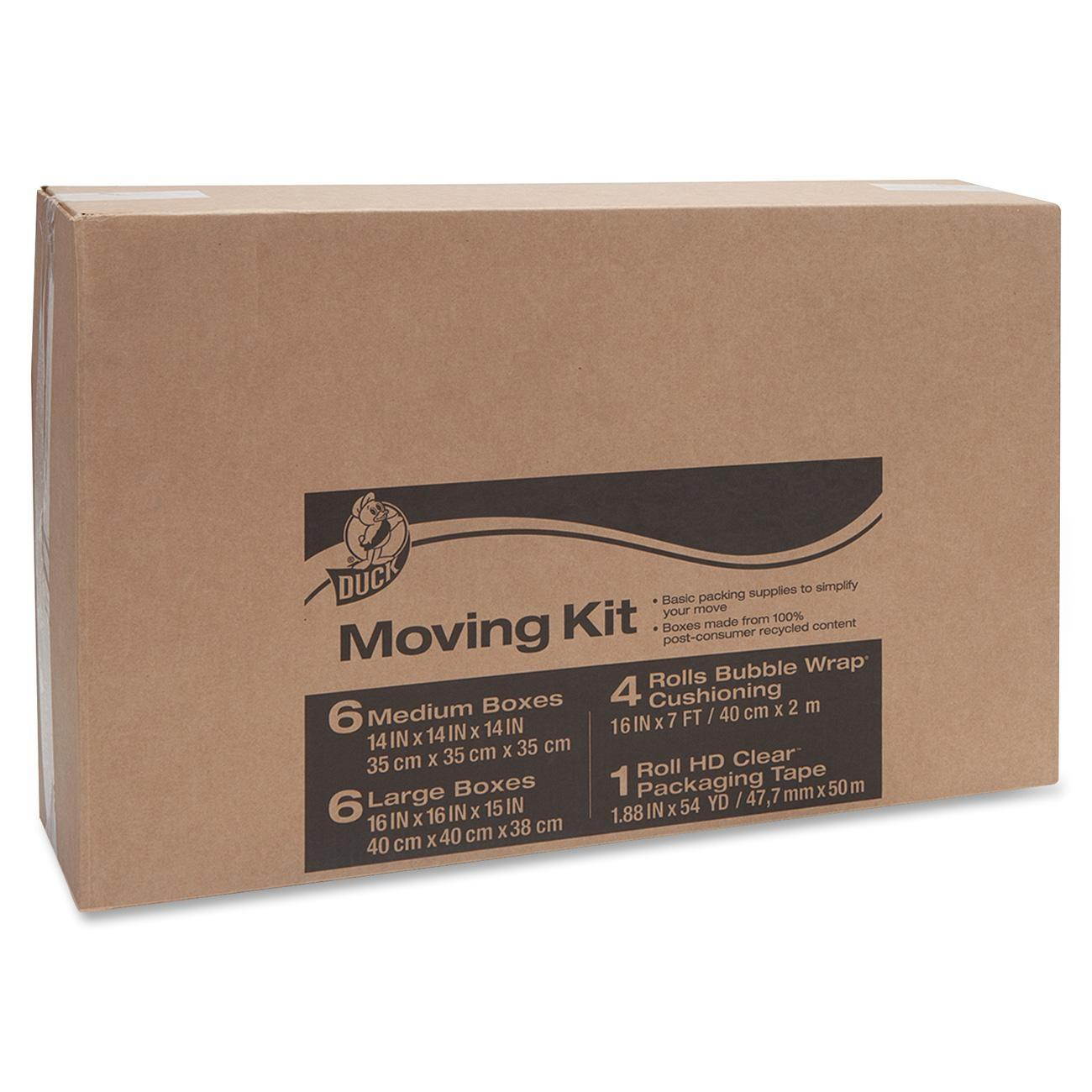 Duck Moving Kit with Bubble Wrap - Heavy Duty - Kraft - Brown