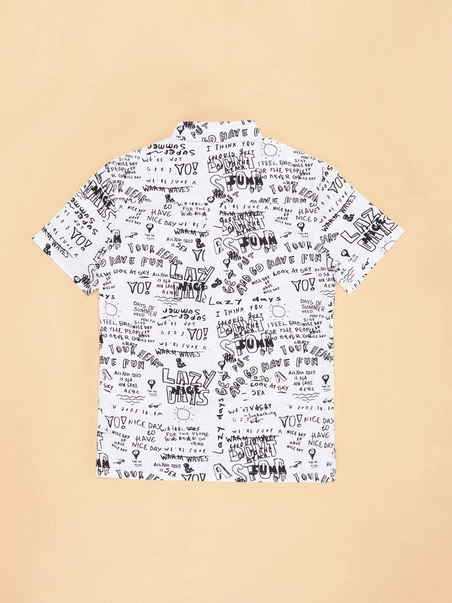 Pantaloons Junior Kids White Cotton Printed Shirt