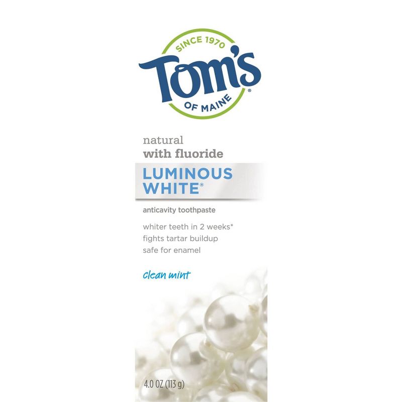 Tom's of Maine Luminous White Anti-cavity Toothpaste Clean Mint - 4.0oz
