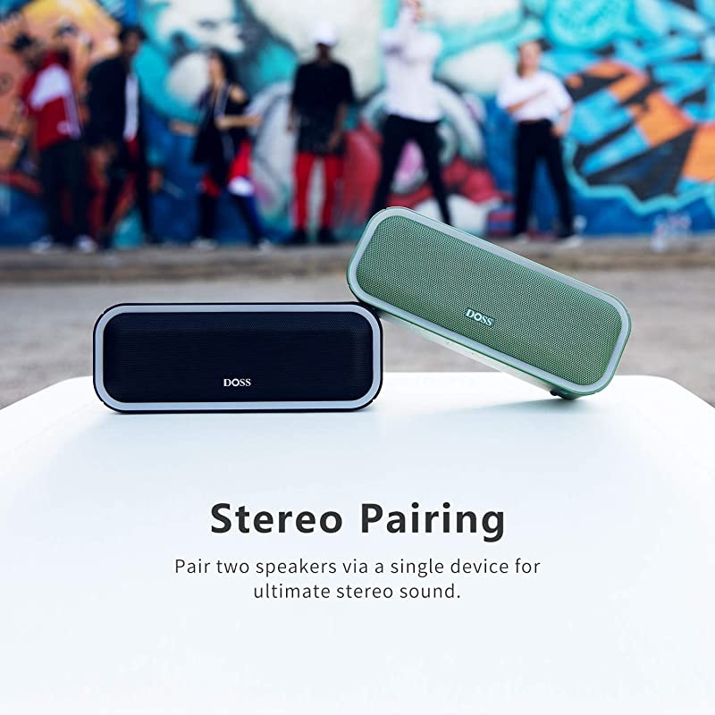 SoundBox Pro+ Wireless Bluetooth Speaker with 24W Impressive Sound Booming Bass Wireless Stereo Pairing Mixed Colors Lights IPX5 Waterproof 15 Hrs Battery Life 66 ft Bluetooth Range Green