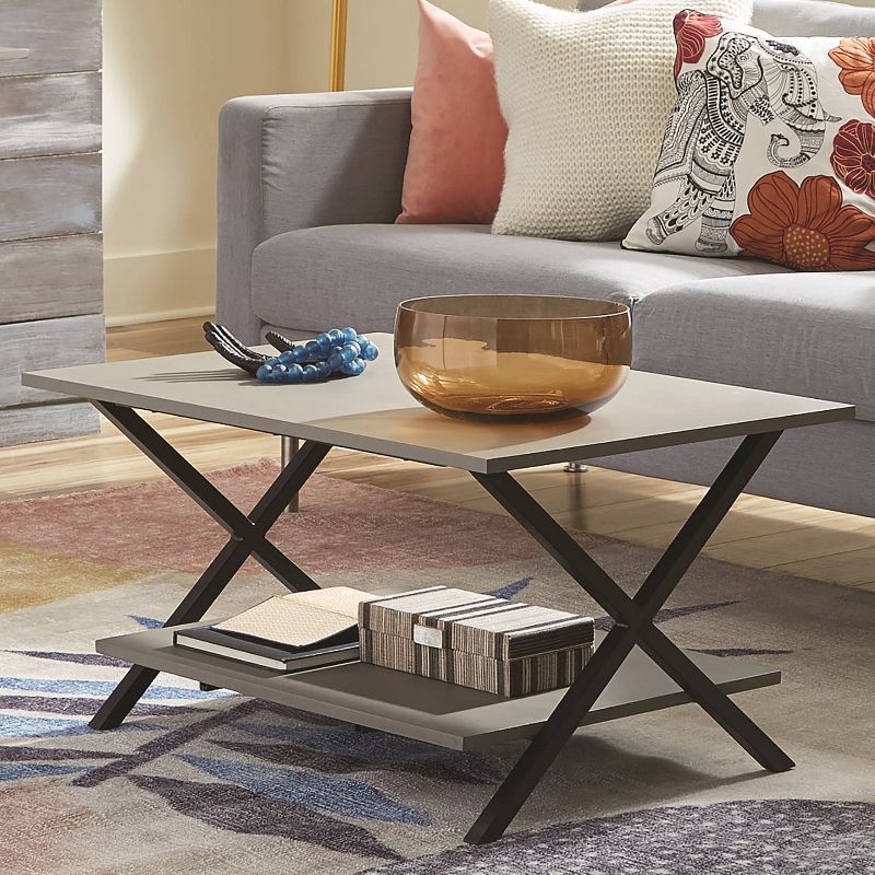 36" Slade Coffee Table with End Table and TV/Sofa Console Table Gray - Alaterre Furniture