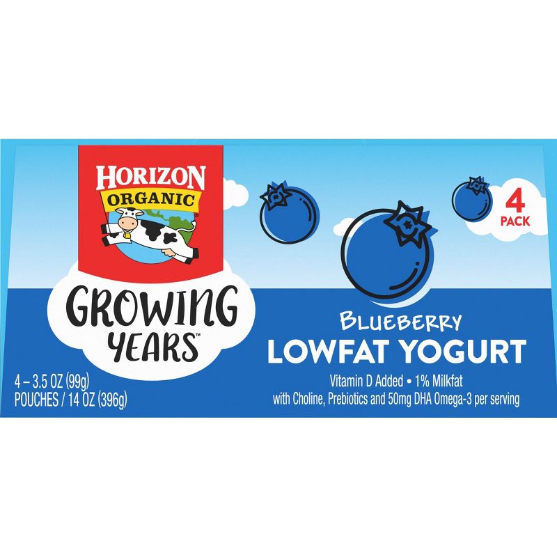 Horizon Organic Growing Years Blueberry Kids' Yogurt Pouch - 14oz/4pk
