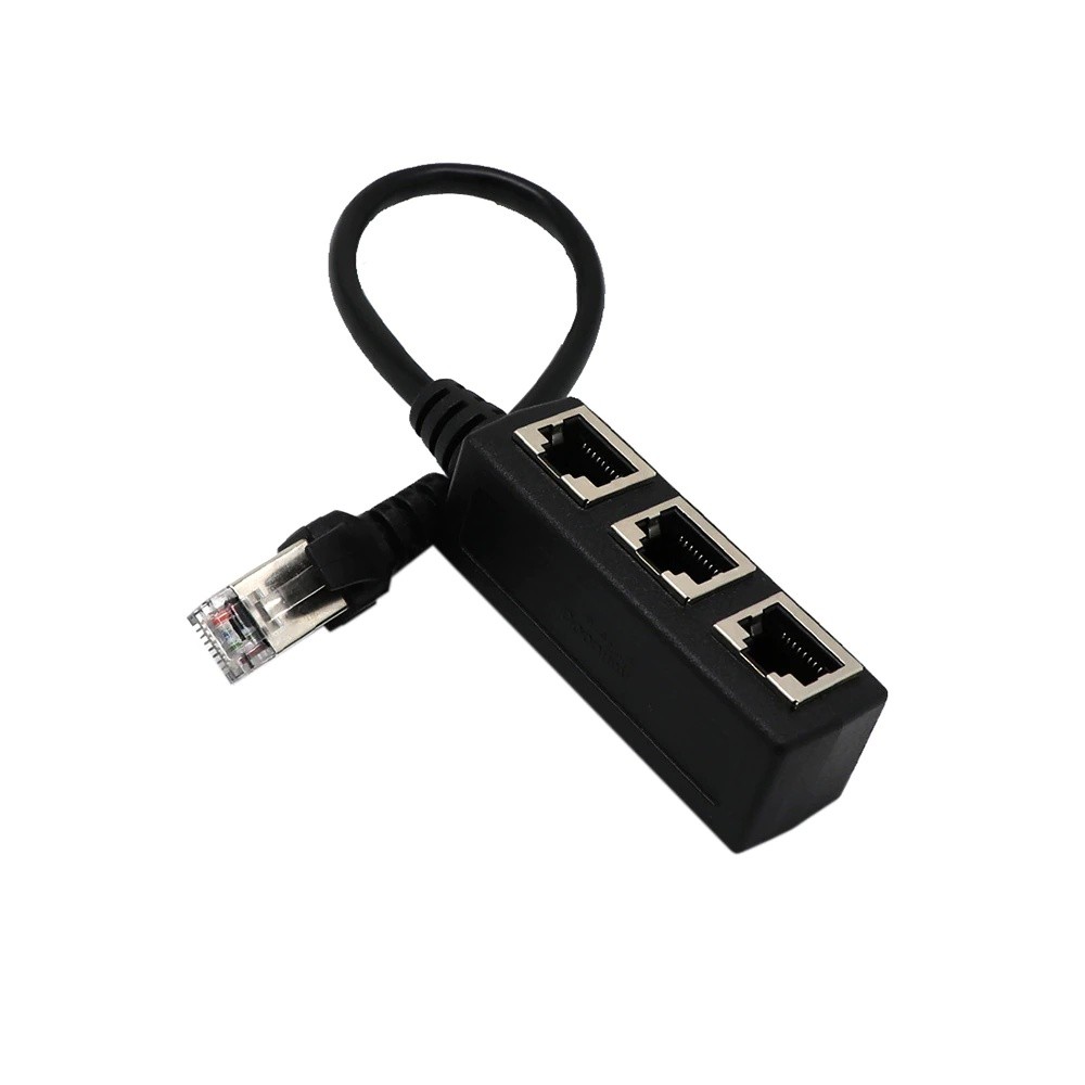 RJ45 Plug Splitter 1 Male To 3 Female Port Connector Cable LAN Ethernet Network Extender Adapter Accessories For PC Computer