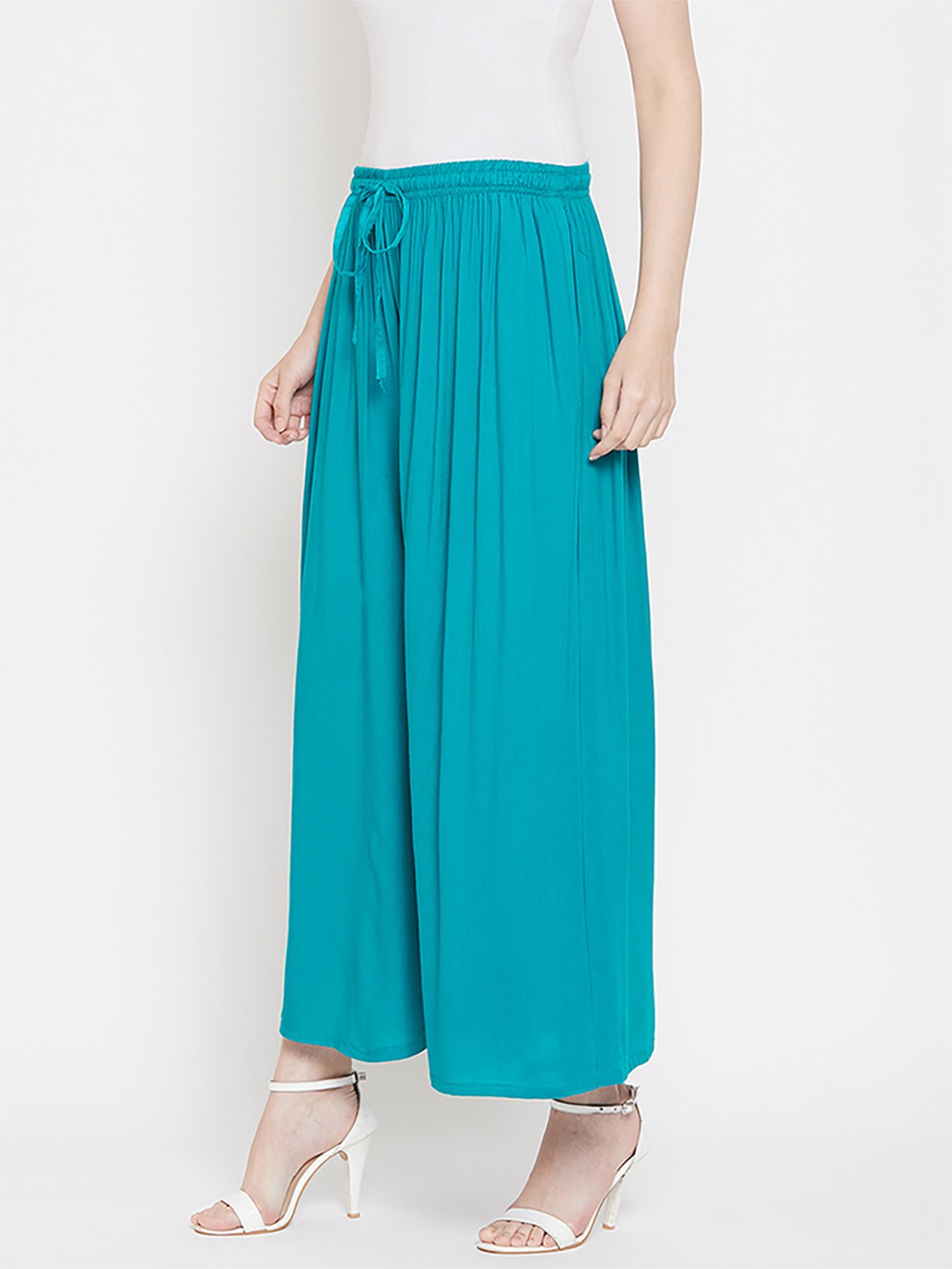 Castle Blue Regular Fit Palazzos