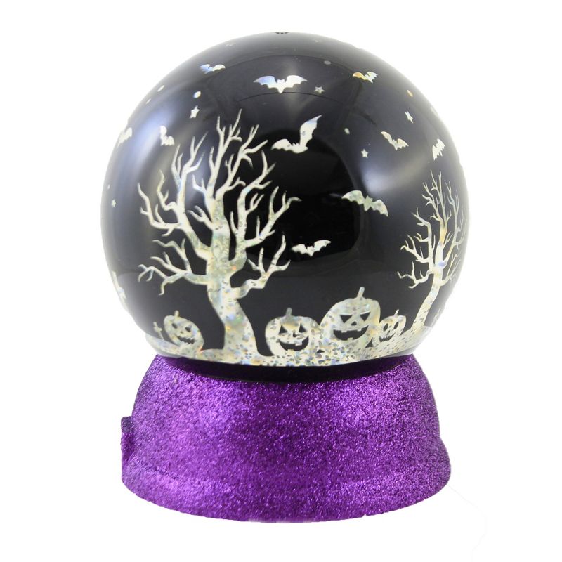 Halloween 5.5" Led Swirl Halloween Black Dome House Trees Bats  -  Decorative Figurines
