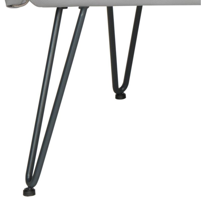 Johannes Mid Century Modern Leather Settee Gray/Black - Safavieh