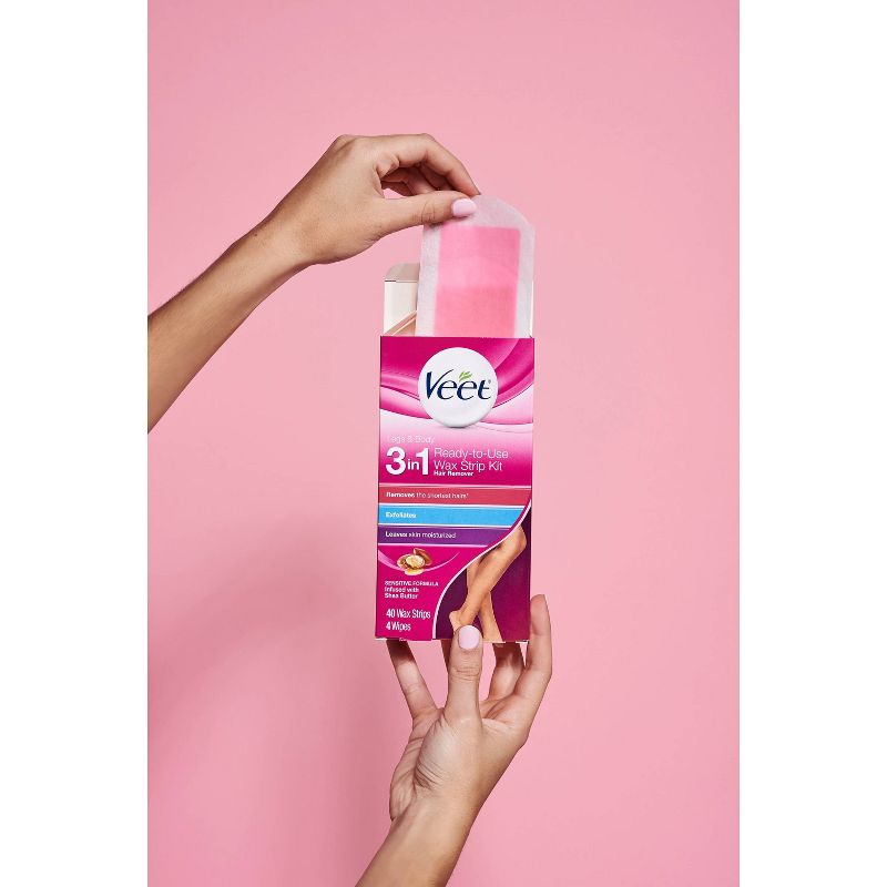 Veet Ready-To-Use Wax Strips and Wipes - 40ct