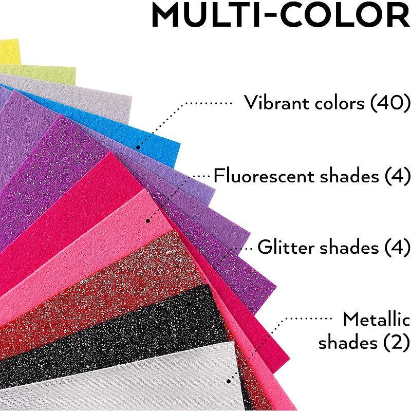 Arteza Felt Fabric, Stiff, Assorted Colors, 8.3"x11.8" Sheets - 50 Pack (ARTZ-8320)