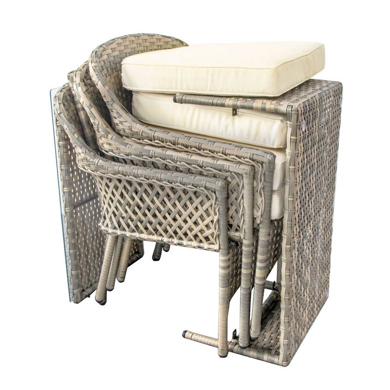 4pc Wicker Stackable Patio Conversation Set - Peaktop