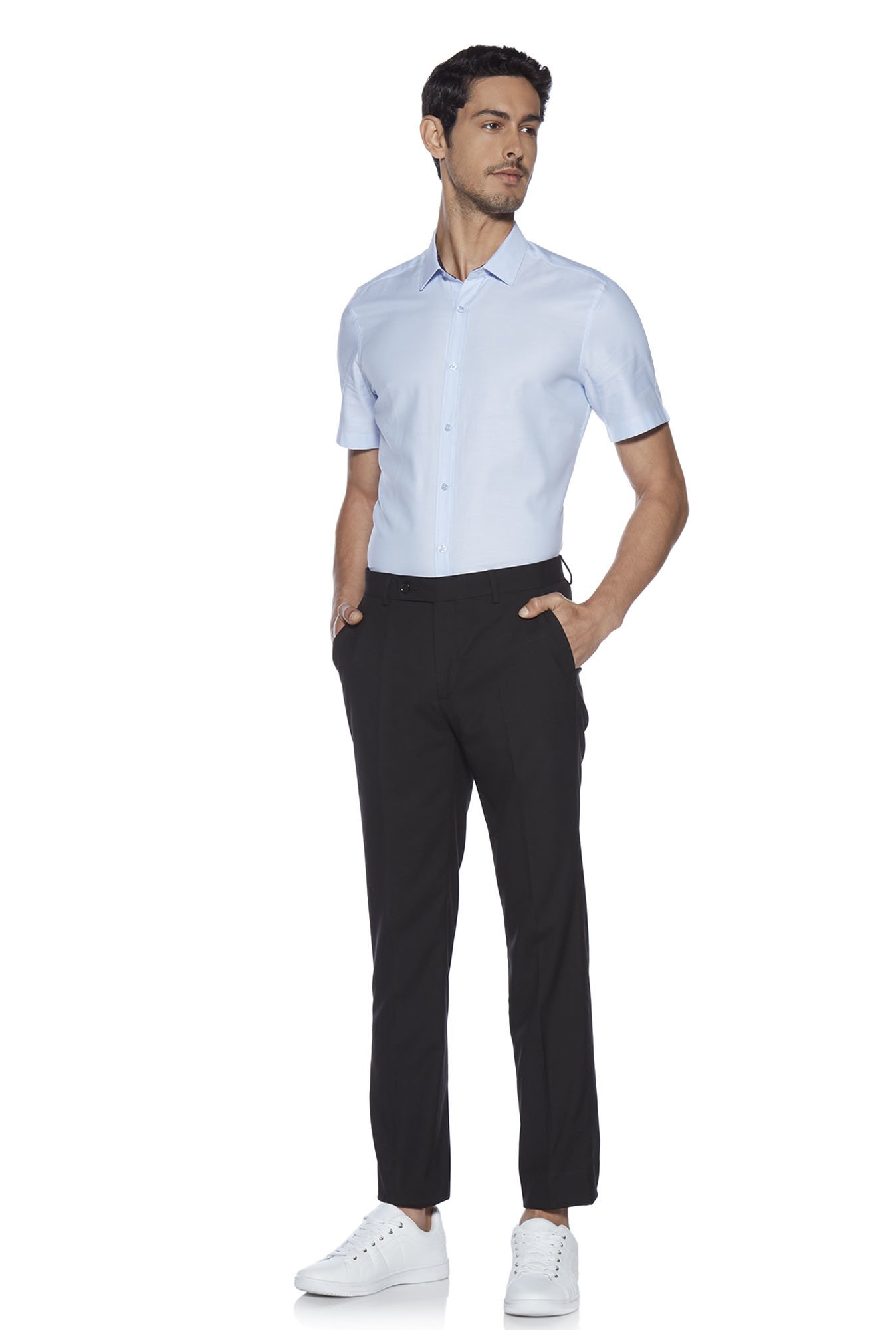 Arrow Navy Regular Fit Trousers