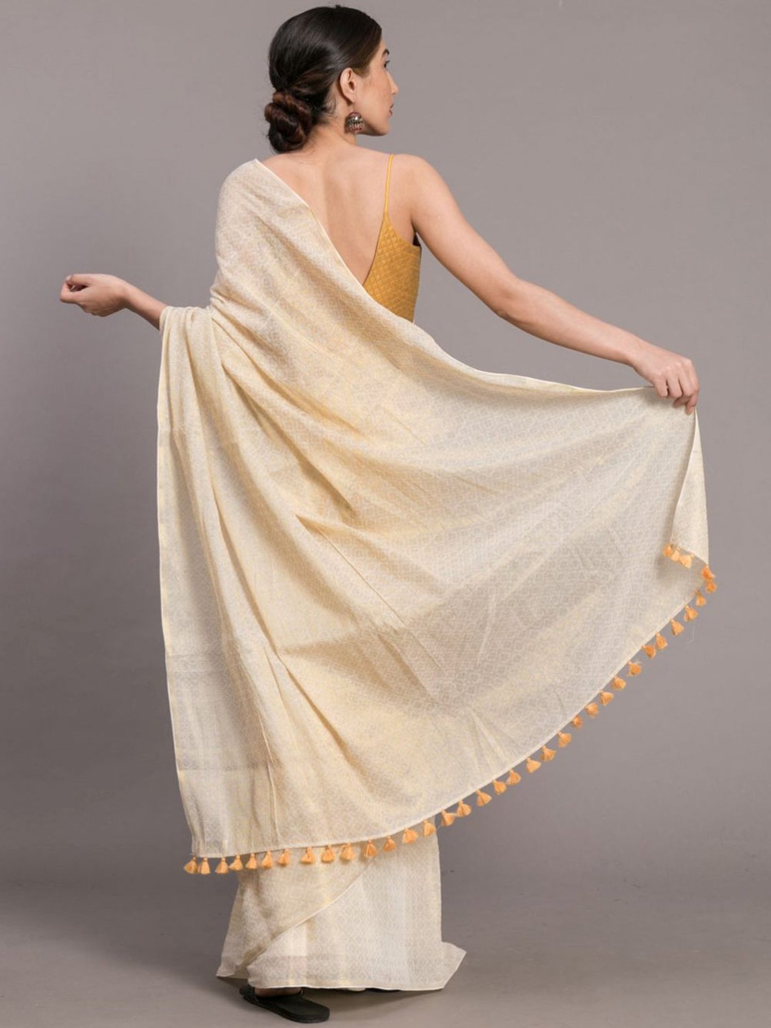 Unnati Silks Red Silk Printed Saree With Unstitched Blouse