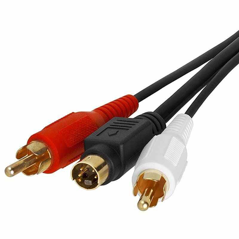 SVideo amp 2RCA Audio Cables Combo 4 Pin SVideo Male Cord Gold Plated 100 Feet