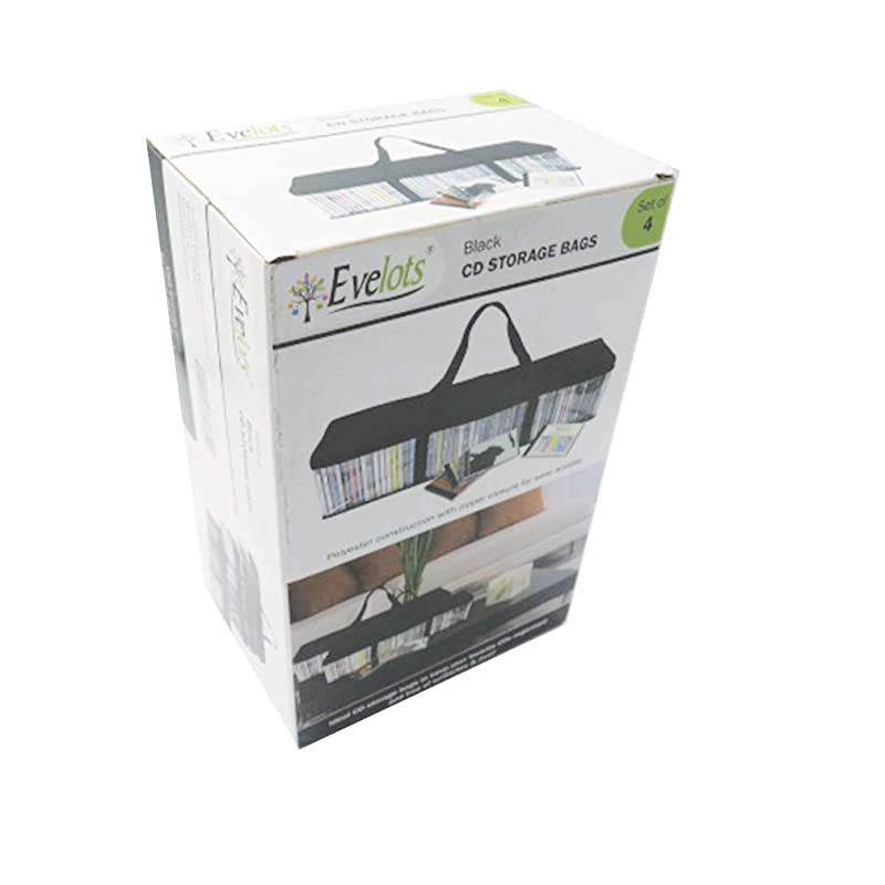 CD Storage Bag-Zip Clear-Handles-Hold 200 CD's Total-Black Top-Set/4