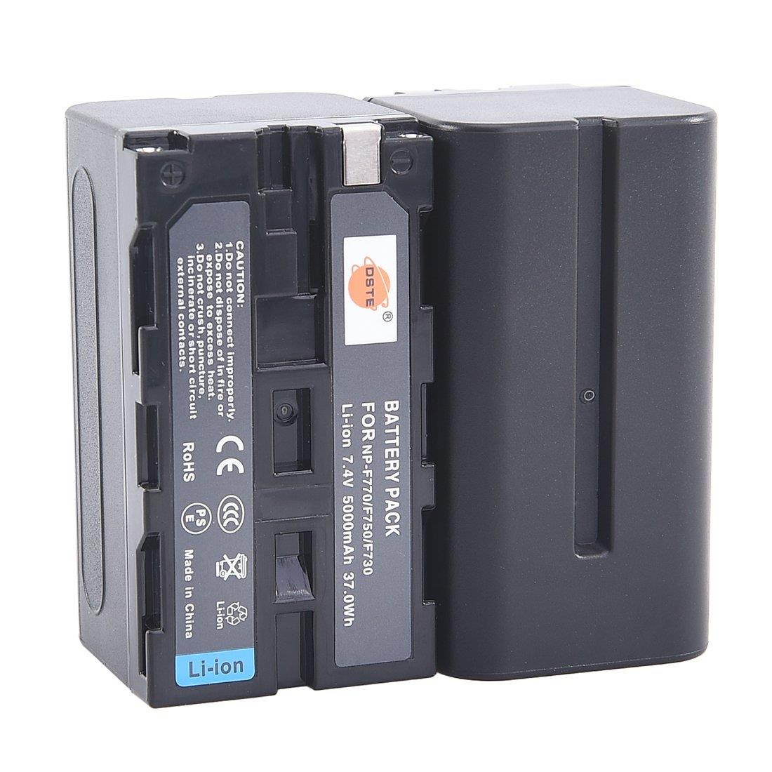 DSTE Replacement for 2X NP-F750 Battery + Rapid Dual Battery Charger with Micro USB Cable Compatible Sony CCD-TRV215 CCD-TR917 CCD-TR315 HDR-FX1000 HDR-FX7 HVR-V1U HVR-Z7U HVR-Z5U as NP-F730 NP-F770