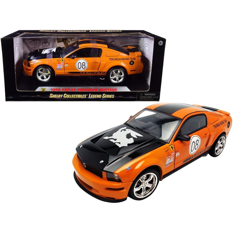 2008 Ford Shelby Mustang #08 "Terlingua" Orange & Black "Shelby Collectibles Legend" 1/18 Diecast Model by Shelby Collectibles