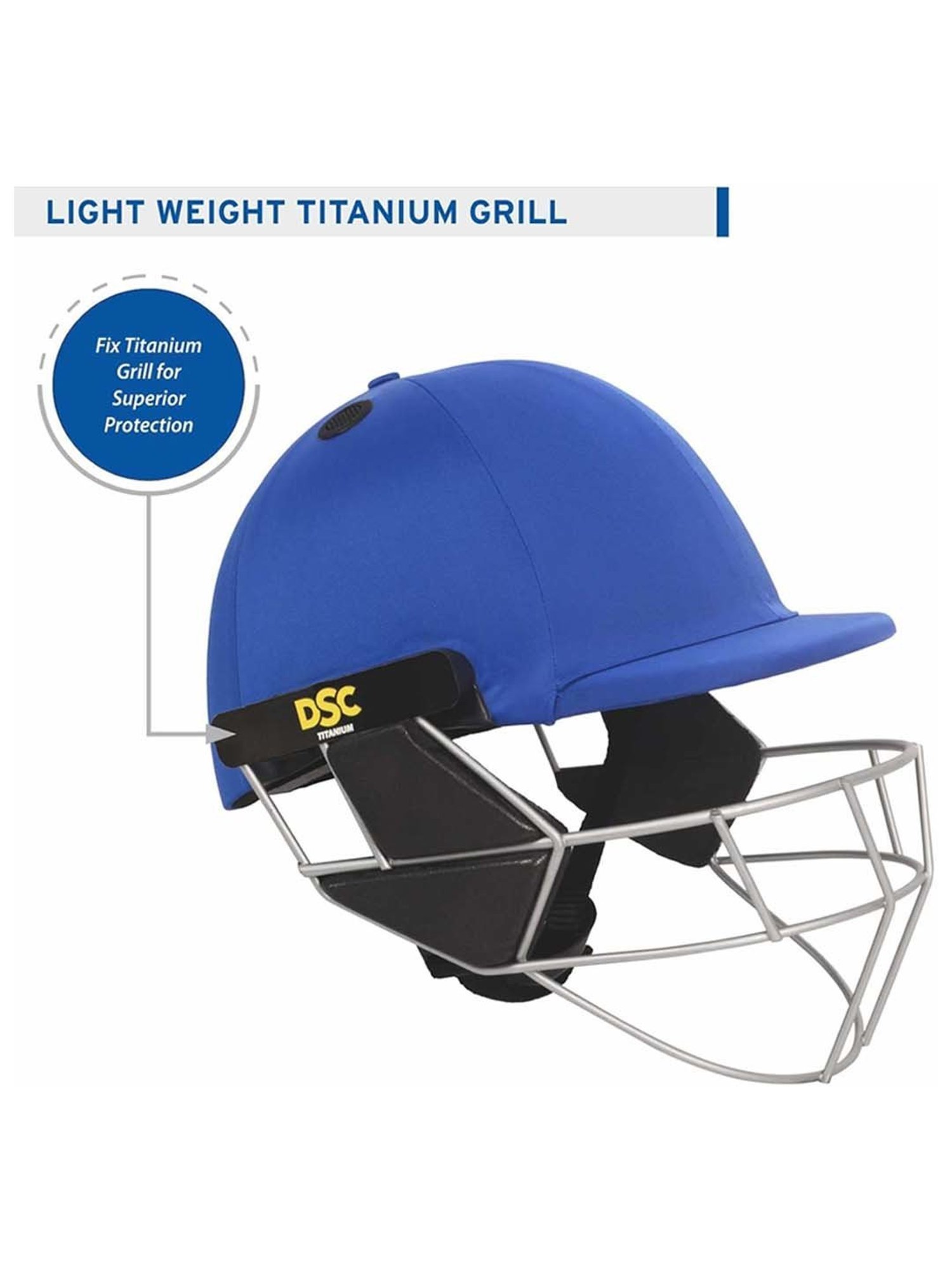 DSC Scud LITE Titanium Premium Cricket Helmet with Neck Guard Size - L