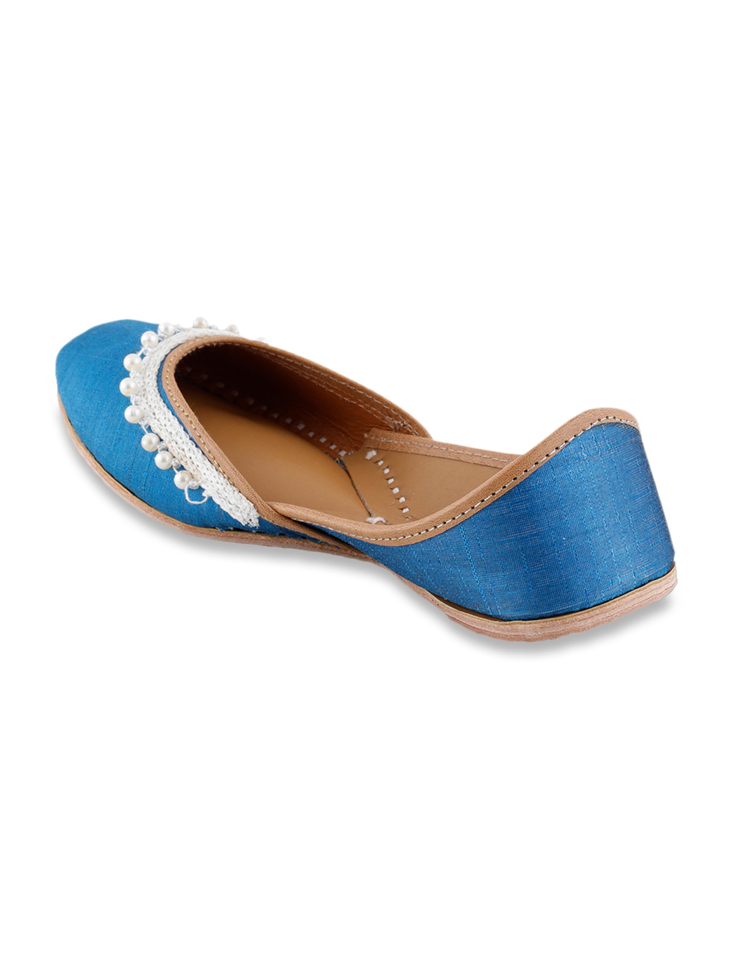 Glam Story Women's Zuhra Blue Ethnic Juttis