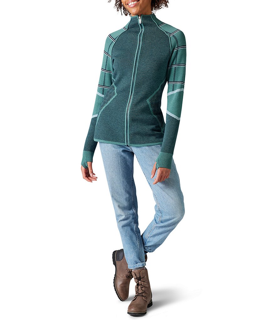 SmartWool Dacono Ski Full Zip Mock Neck Long Sleeve Sweater