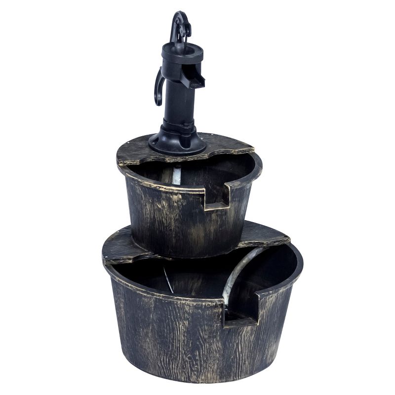 27" Polyresin Water Barrel Fountain - Copper - Backyard Expressions