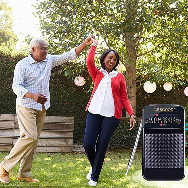 Portable Transistor Radio Battery Operated AM FM Radio Portable for Walking Hiking Camping Powered by 2AA Battery Easy Tuning Power Saving