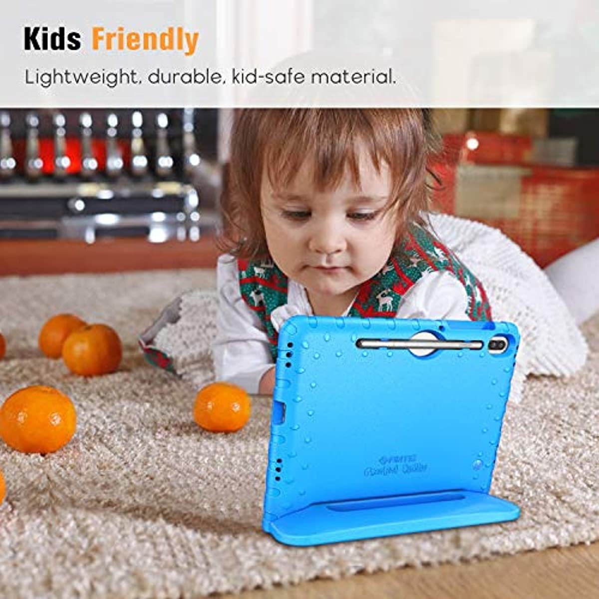 Fintie Shockproof Case for Samsung Galaxy Tab S6 10.5" 2019 (Model SM-T860/T865/T867), Kiddie Series Light Weight Convertible Handle Stand Kids Friendly Cover with Built-in S Pen Holder, Blue