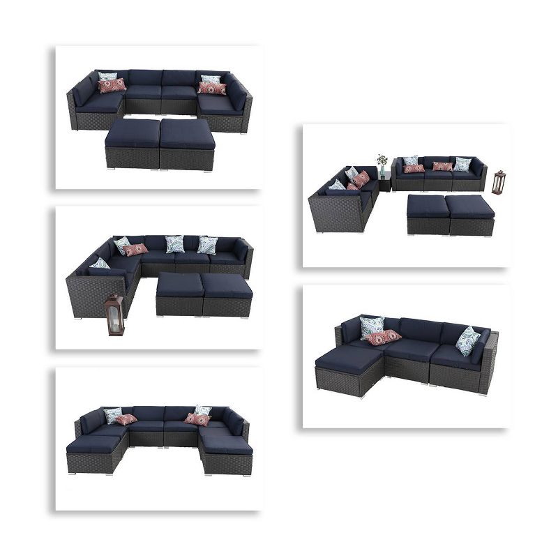 Draper 5pc Sectional Set with Sunbrella - Sage - Leisure Made