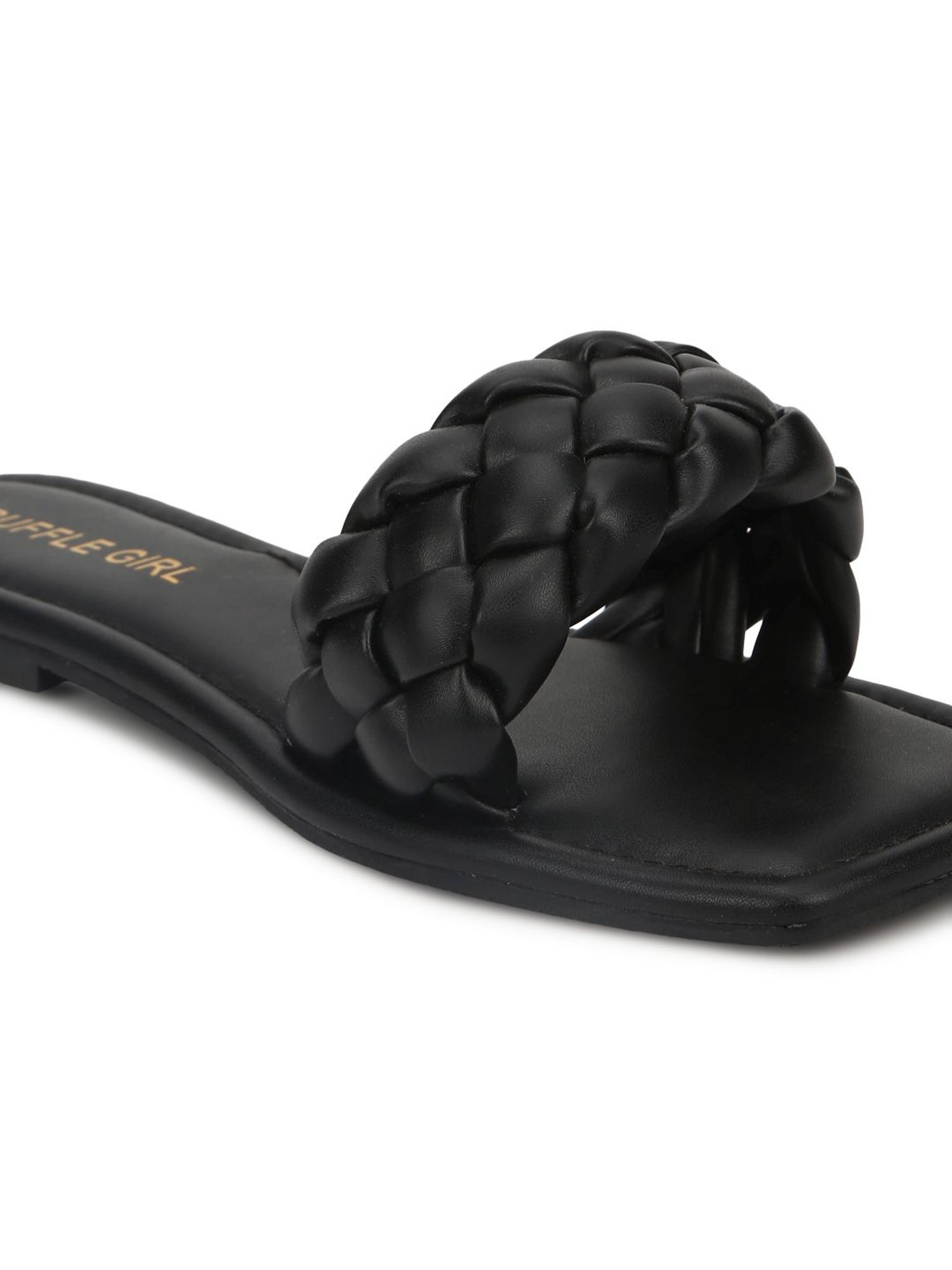 Truffle Girl by Truffle Collection Women's Black Casual Sandals